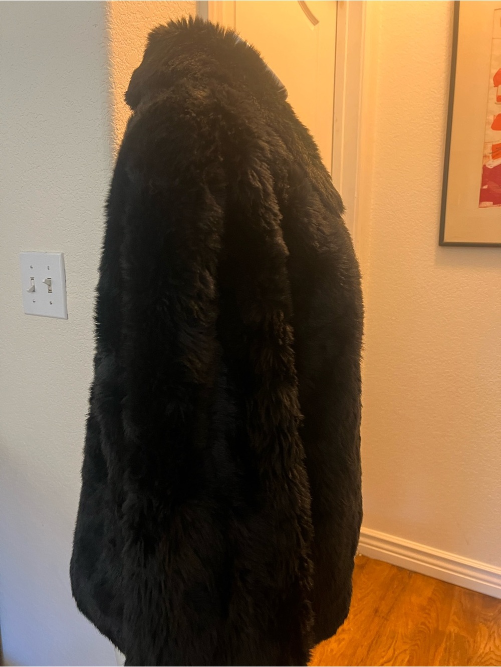 FREE PEOPLE Black Faux Fur Coat size MEDIUM NEW with tags NWT - Picture 11 of 13